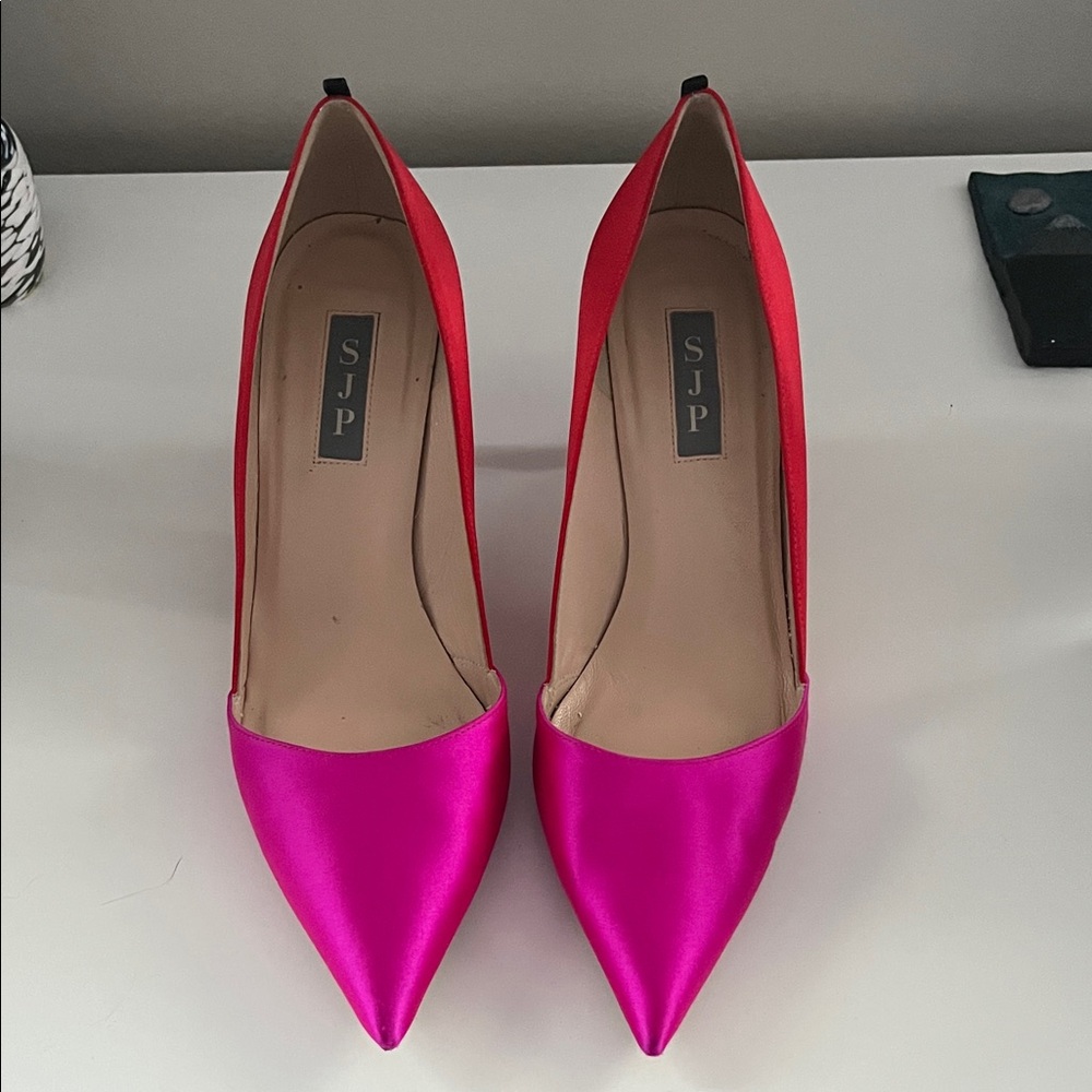 SJP by Sarah Jessica Parker Red and Pink Rampling Heels